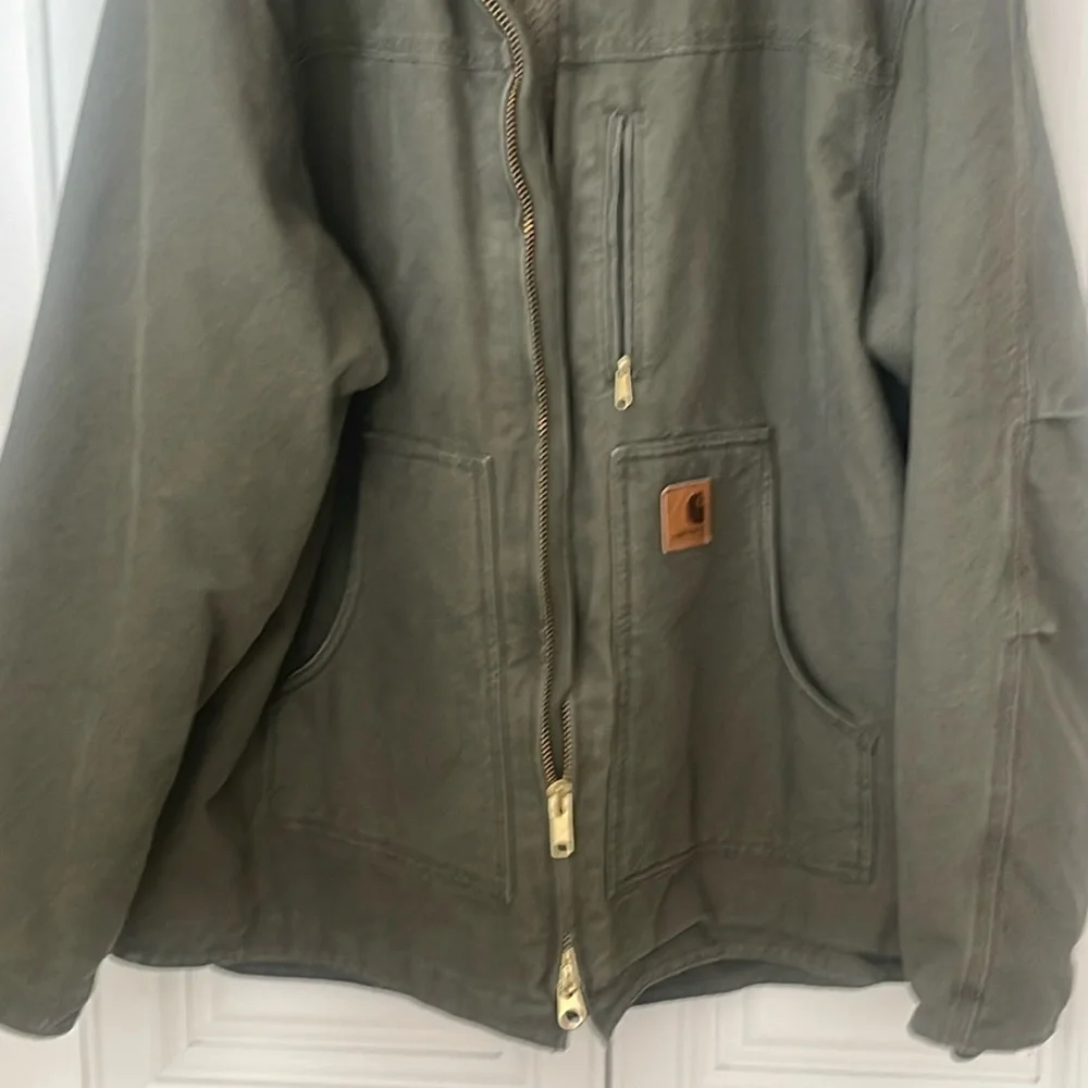 Carhartt  RN # C61 Green Coat Jacket Size 2XL Tall cotton Duck 14806 - Picture 13 of 16